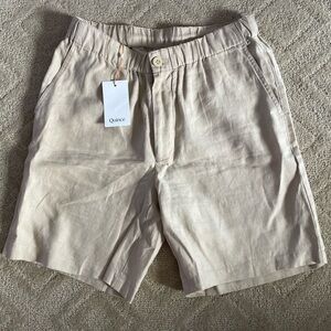 NWT Quince Men’s 100% Linen Beige Shorts 7” inseam